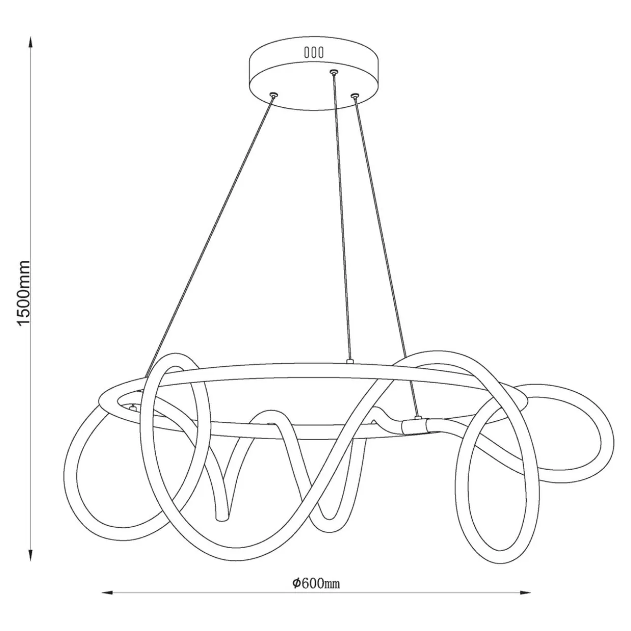 Lampa wisząca LED z pierścieniem czarna BALBO