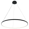 Lampa wisząca LED z pierścieniem czarna BRENO 80 cm
