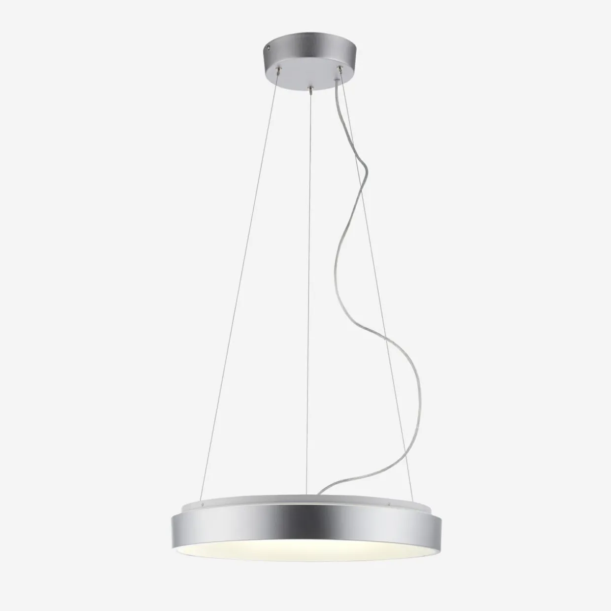 Lampa wisząca LED z pilotem srebrna KETO ANIKA