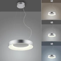 Lampa wisząca LED z pilotem srebrna KETO ANIKA
