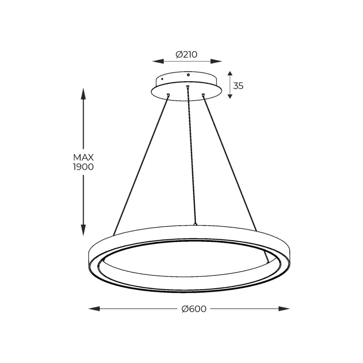 Lampa wisząca LED złota CARLO 60 cm
