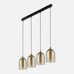 Lampa wisząca listwa 4 klosze amber SATIPO 4