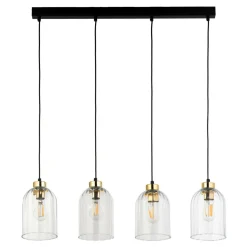 Lampa wisząca listwa 4 klosze transparent SATIPO 4