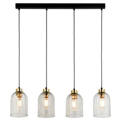 Lampa wisząca listwa 4 klosze transparent SATIPO 4