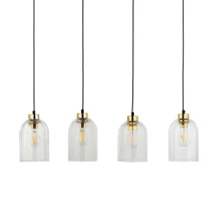 Lampa wisząca listwa 4 klosze transparent SATIPO 4