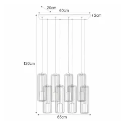 Lampa wisząca listwa czarna FALCON 8