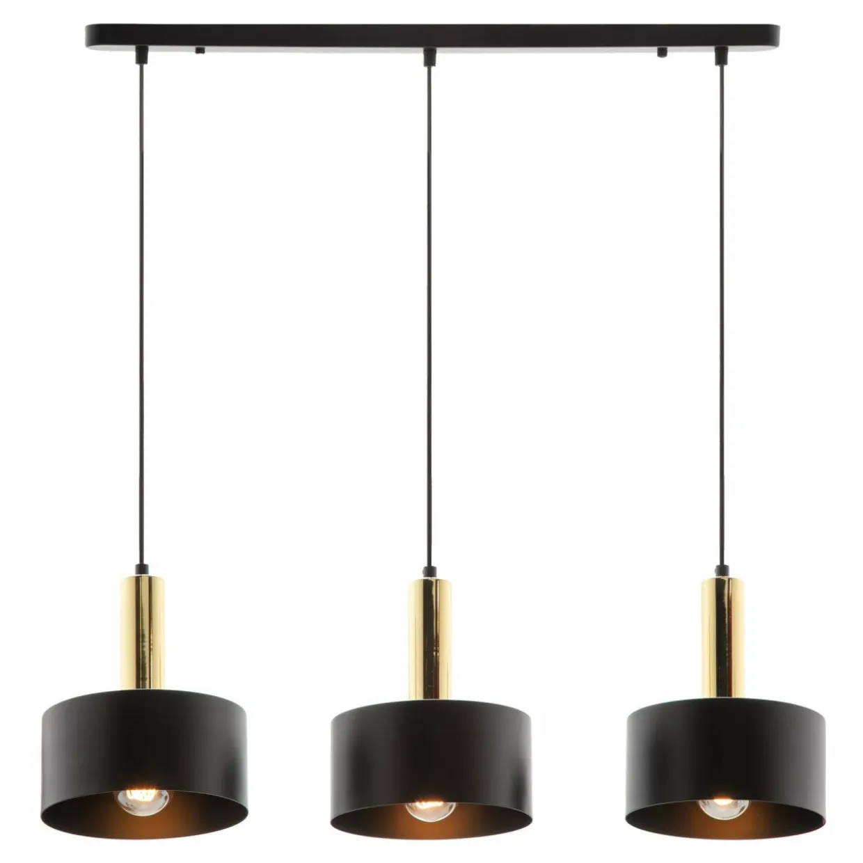 Lampa wisząca listwa czarno-złota LEO III