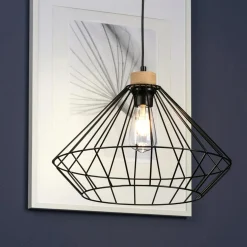 Lampa wisząca loftowa czarna OGLIO I 40 cm