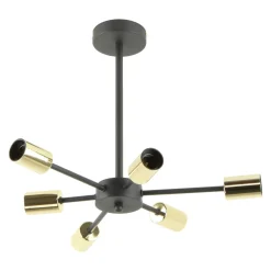 Lampa wisząca loftowa czarno-złota MANDI
