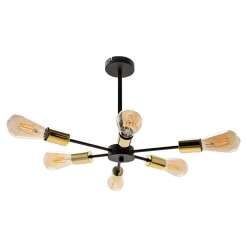 Lampa wisząca loftowa czarno-złota MANDI