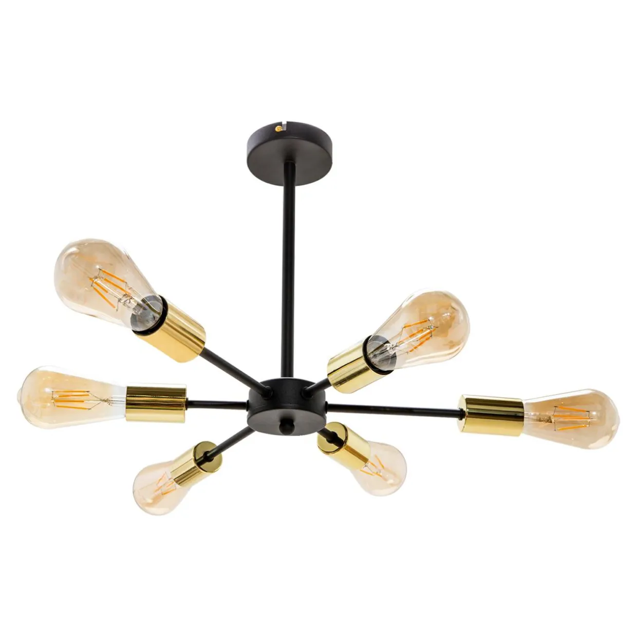 Lampa wisząca loftowa czarno-złota MANDI