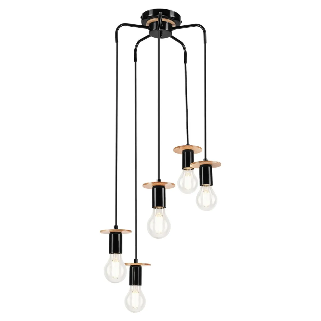 Lampa wisząca loftowa czarna ANGELINA 5
