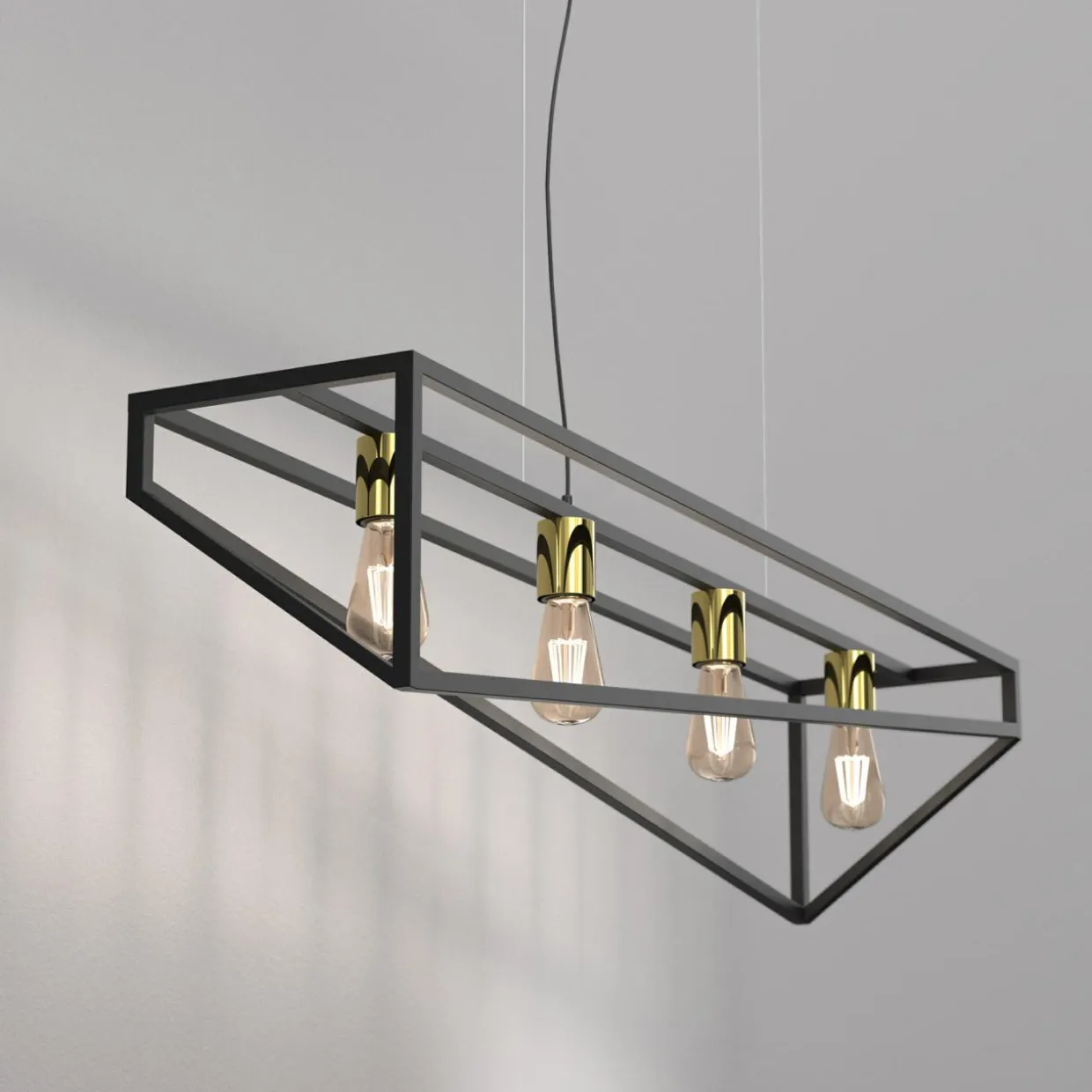 Lampa wisząca loftowa czarno-złota GOTE IV