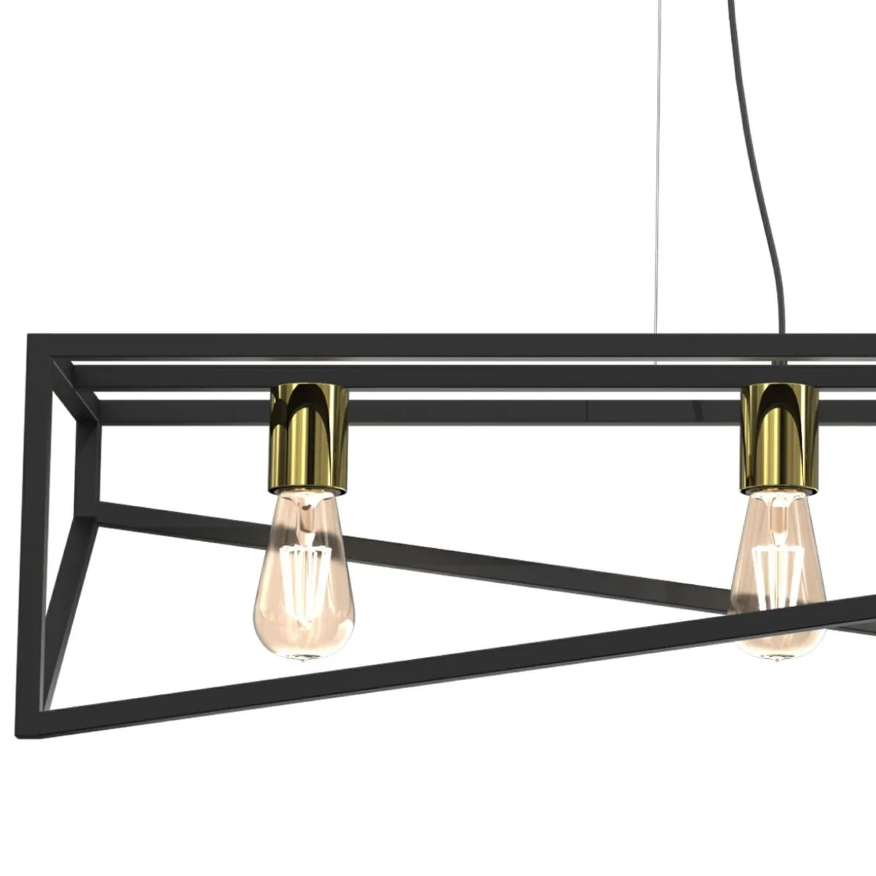 Lampa wisząca loftowa czarno-złota GOTE IV