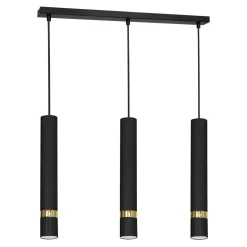 Lampa wisząca loftowa tuba czarno-złota RENO III