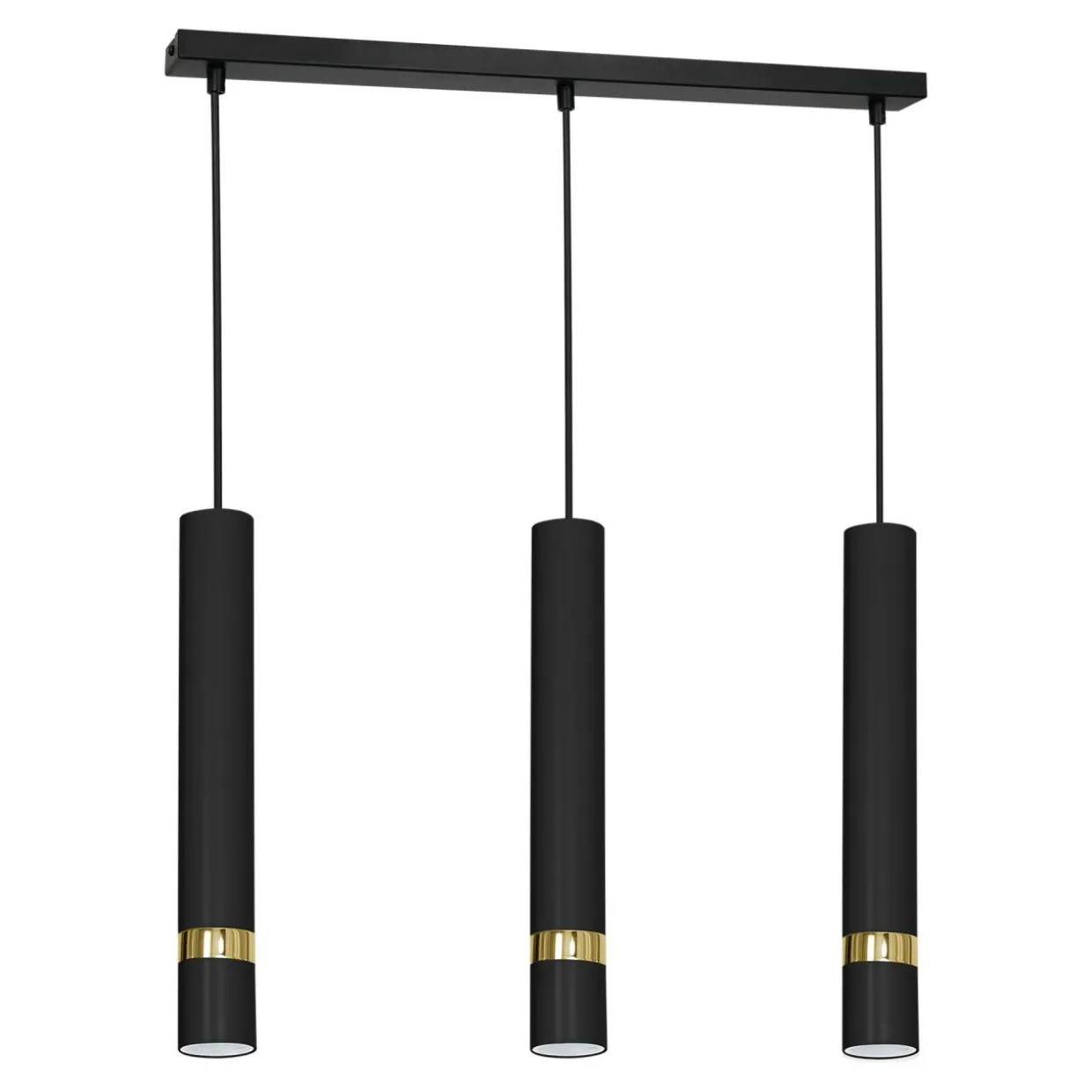 Lampa wisząca loftowa tuba czarno-złota RENO III