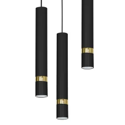 Lampa wisząca loftowa tuba czarno-złota RENO III