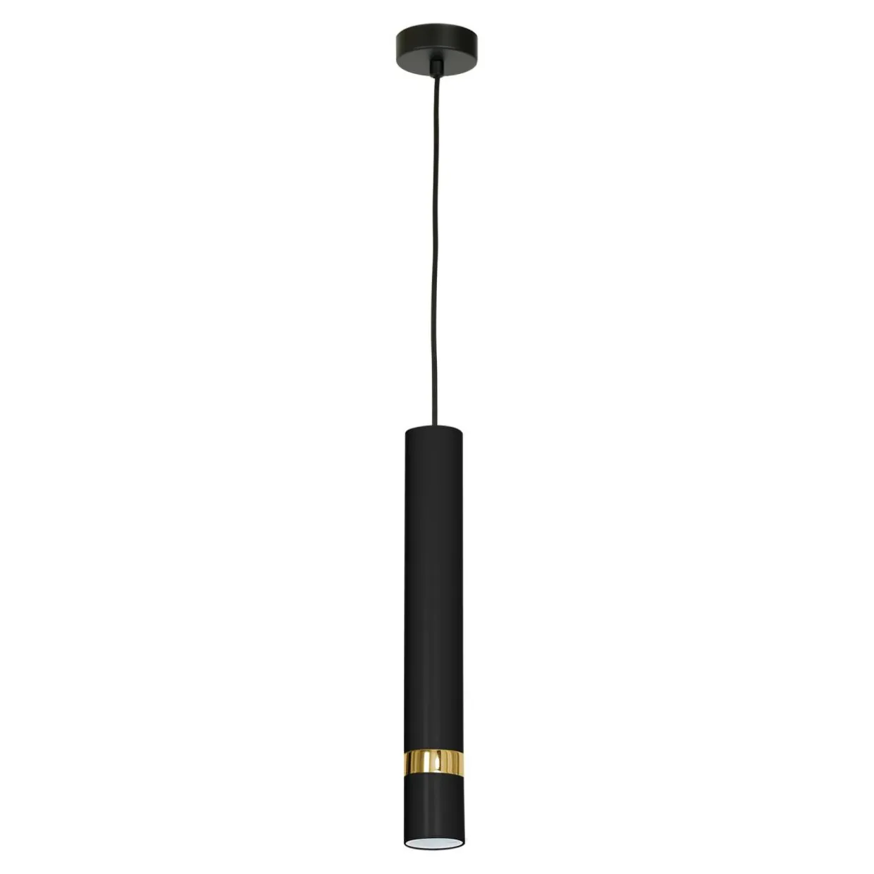 Lampa wisząca loftowa tuba czarno-złota RENO