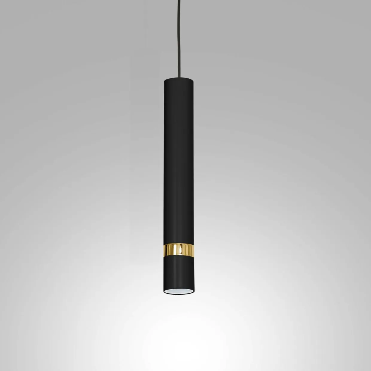 Lampa wisząca loftowa tuba czarno-złota RENO