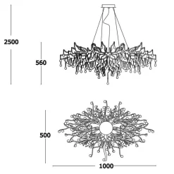 Lampa wisząca miedziana ICICLE