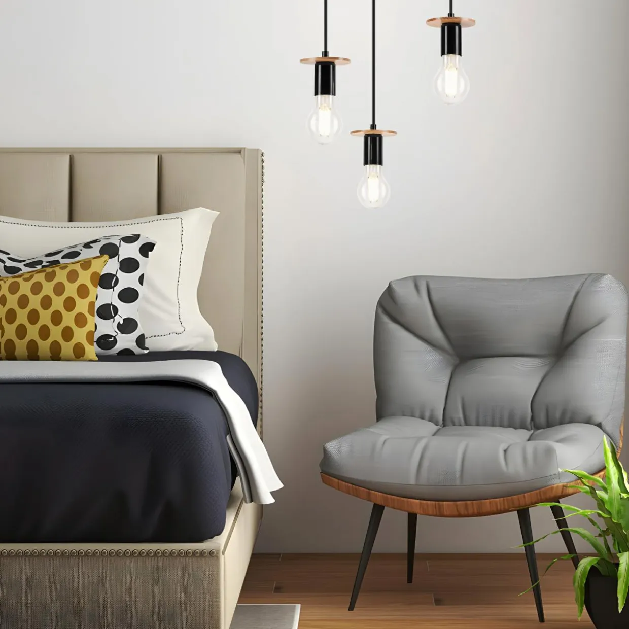 Lampa wisząca modern czarna ANGELINA 3