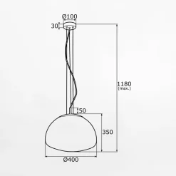 Lampa wisząca mosiądz TRINI fi 40 cm