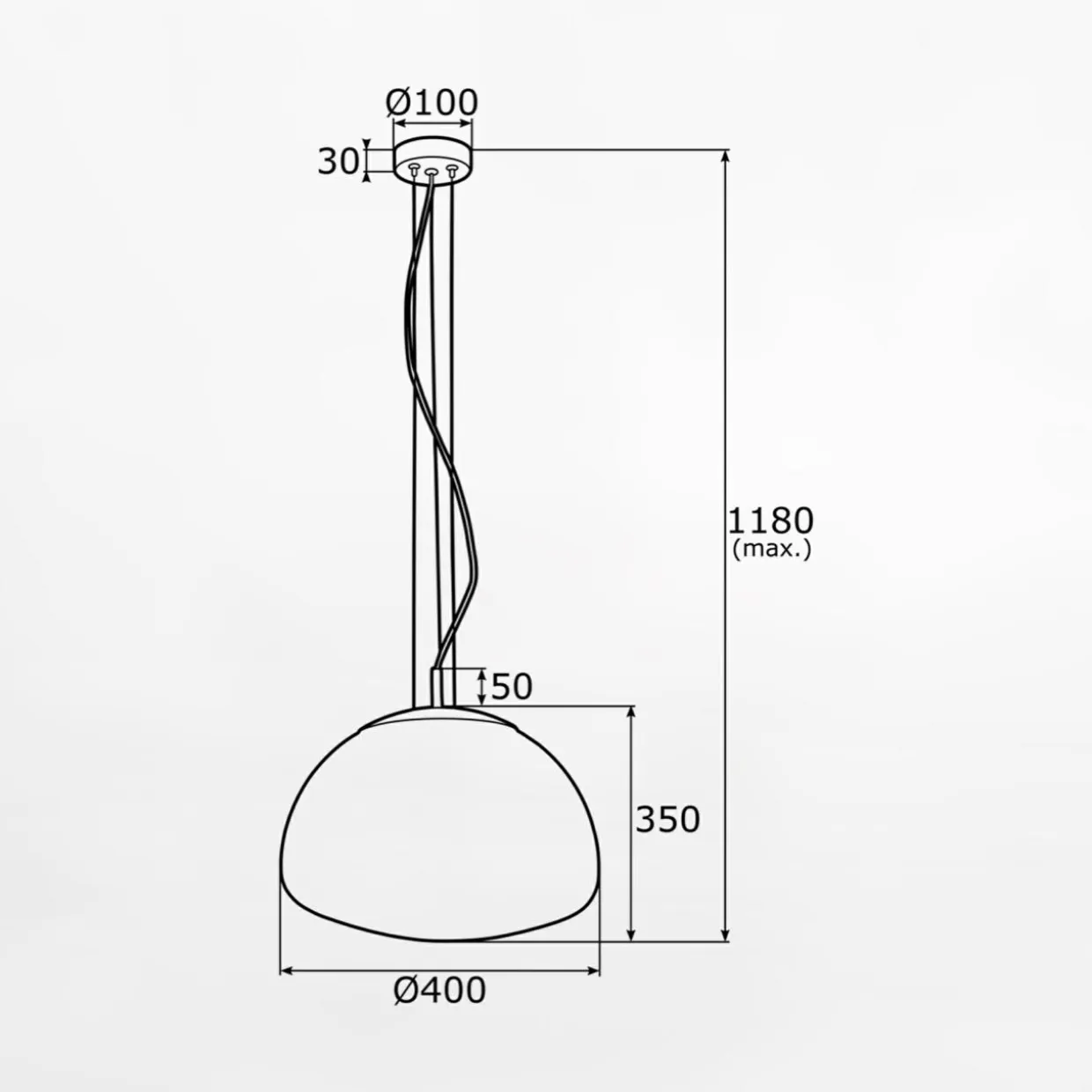 Lampa wisząca mosiądz TRINI fi 40 cm