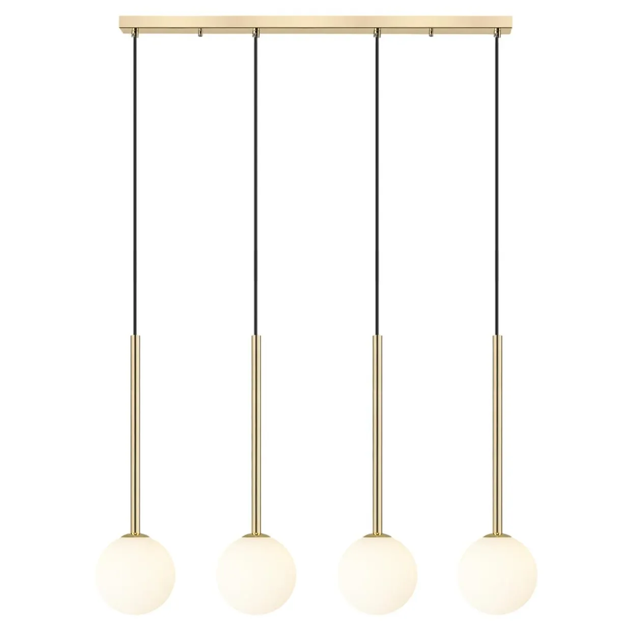 Lampa wisząca na listwie 4 kule złota ARCTURUS
