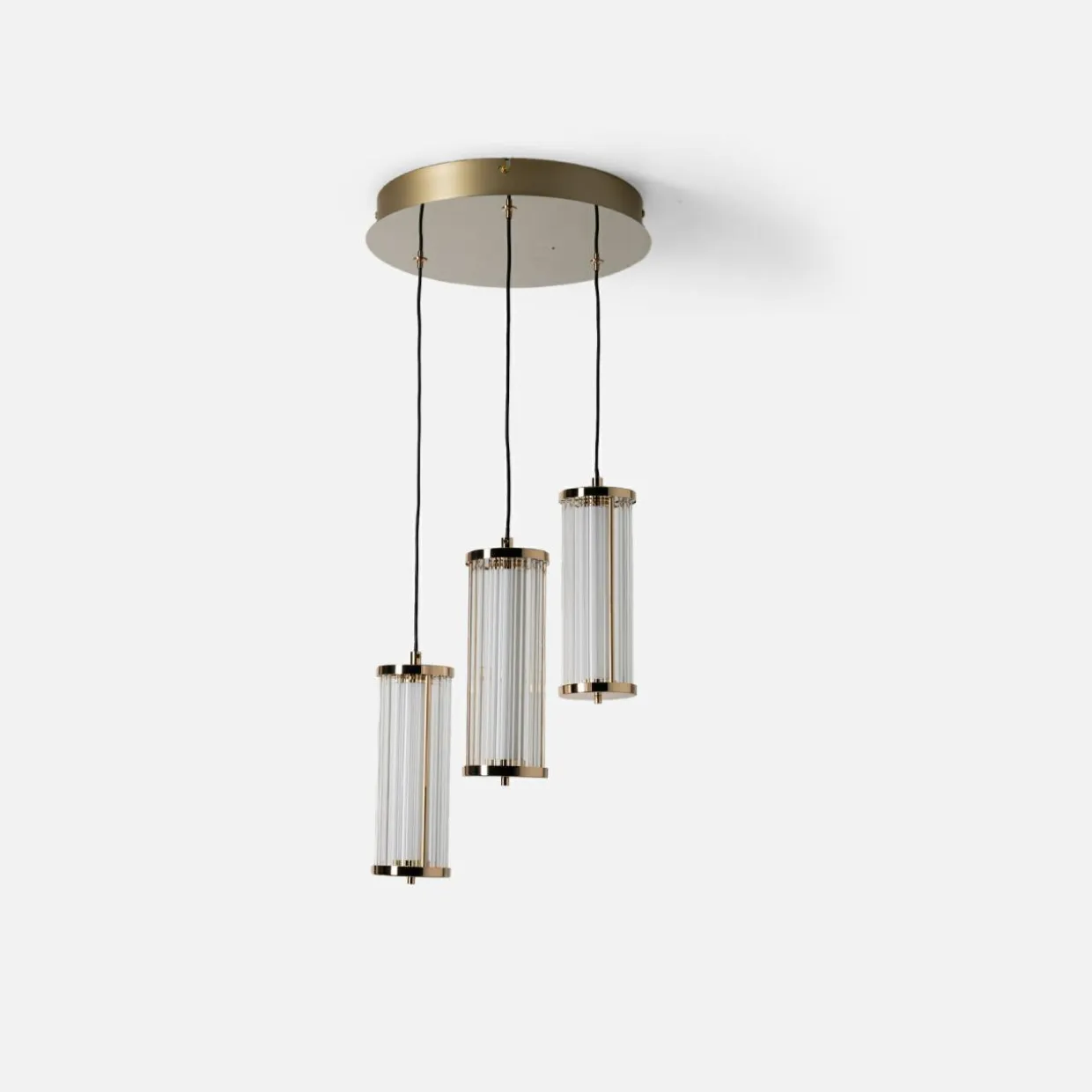 Lampa wisząca okrągła podstawa złota CALLY 3