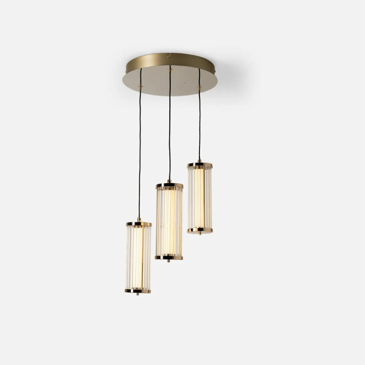 Lampa wisząca okrągła podstawa złota CALLY 3