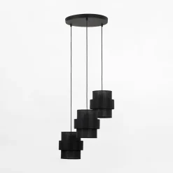 Lampa wisząca okrągła podsufitka czarna CALISTO 3