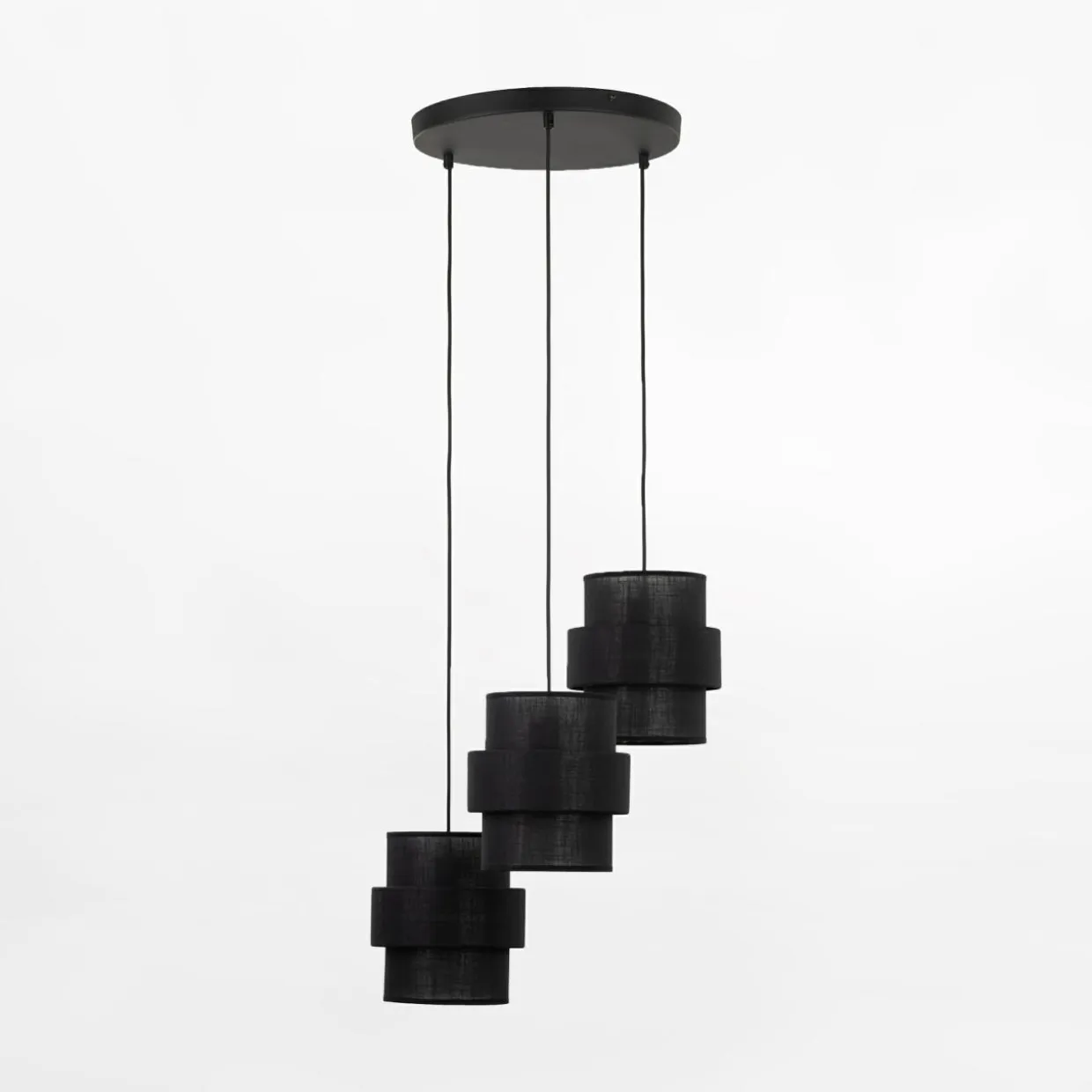 Lampa wisząca okrągła podsufitka czarna CALISTO 3