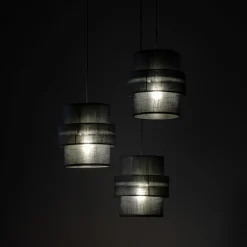 Lampa wisząca okrągła podsufitka czarna CALISTO 3