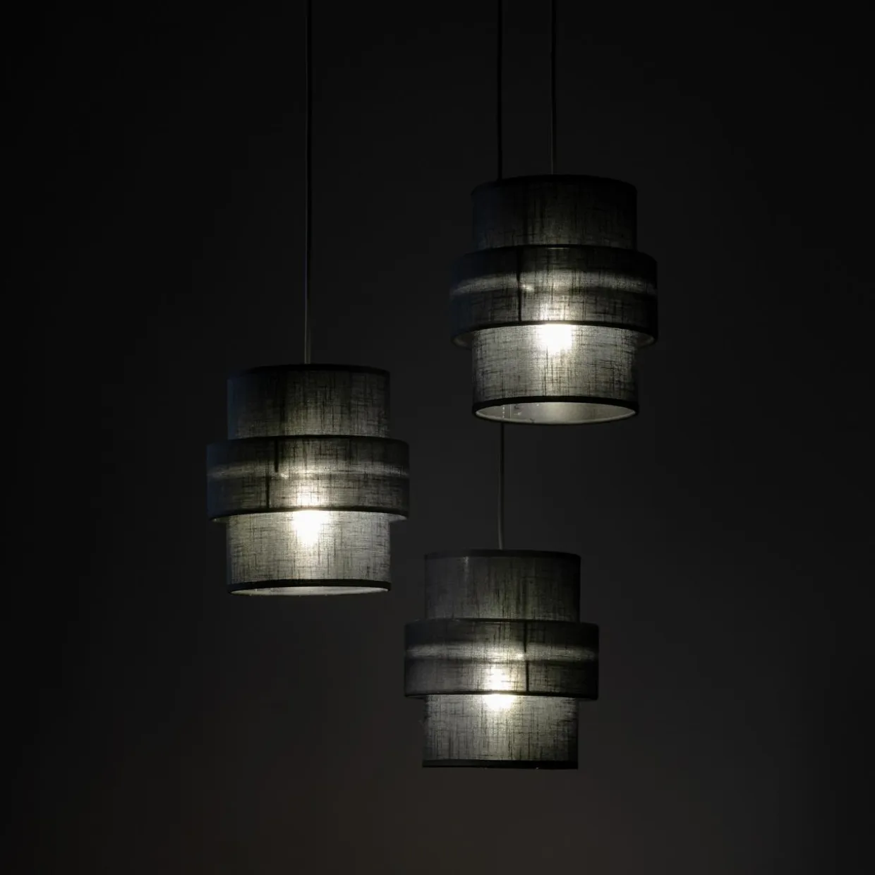 Lampa wisząca okrągła podsufitka czarna CALISTO 3