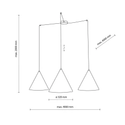 Lampa wisząca pająk czarna CONO 3