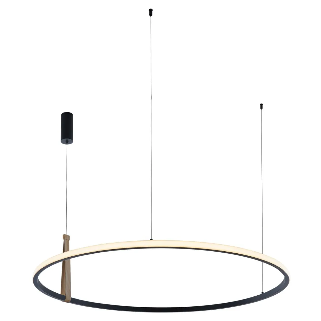 Lampa wisząca pierścieniowa czarna LED CLAUD