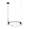 Lampa wisząca pierścieniowa 3 klosze kule czarna PARVA