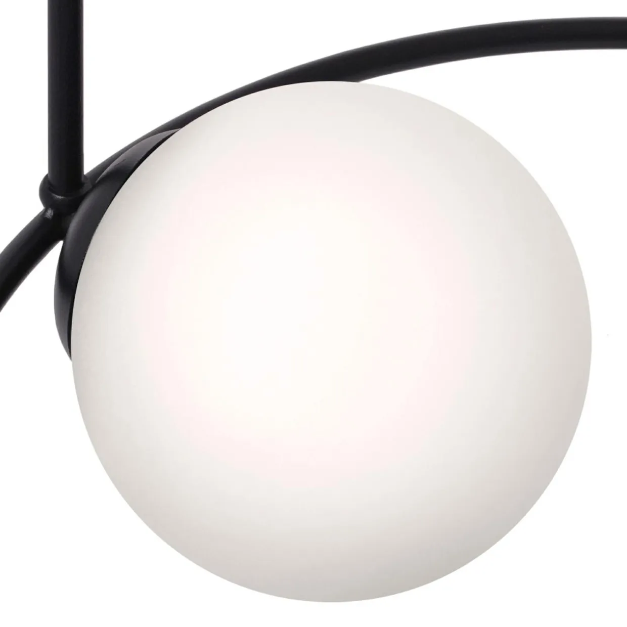 Lampa wisząca pierścieniowa 3 klosze kule czarna PARVA