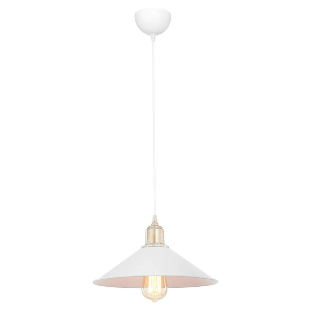 Lampa wisząca pojedyncza biała MAYA