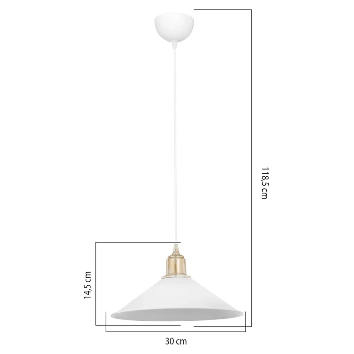 Lampa wisząca pojedyncza biała MAYA