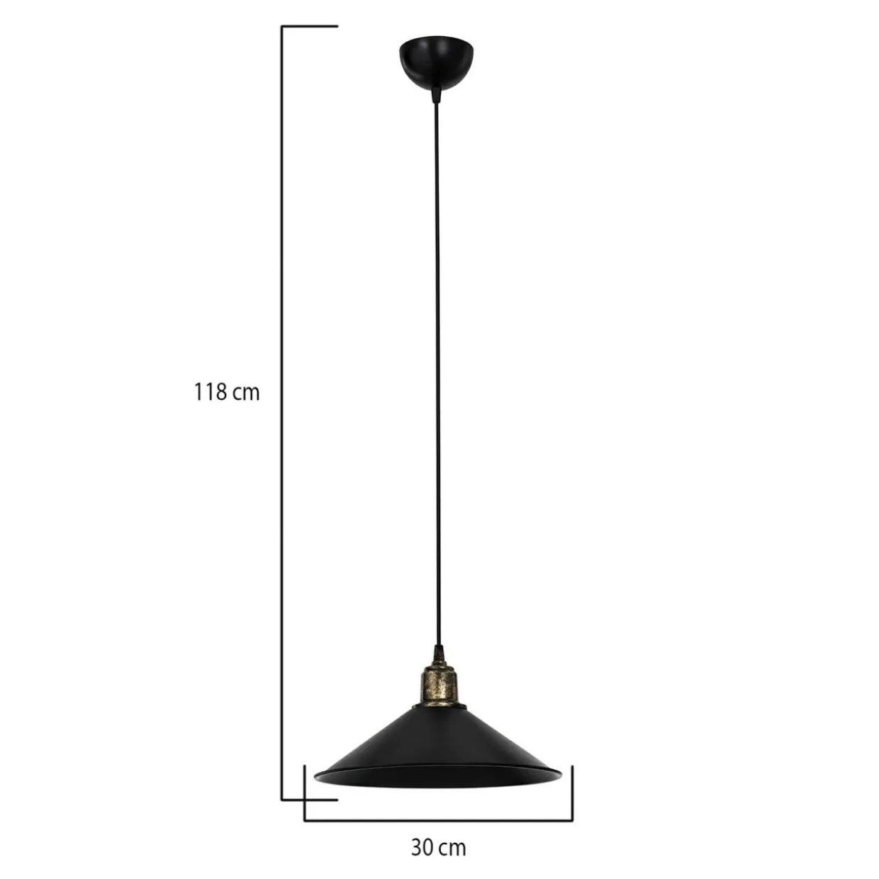Lampa wisząca pojedyncza czarna MAYA