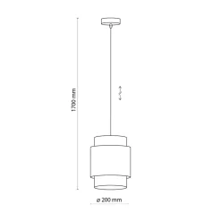 Lampa wisząca rattanowa biała BOHO 20 cm