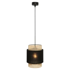 Lampa wisząca rattanowa czarna BOHO 20 cm