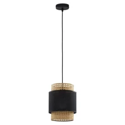 Lampa wisząca rattanowa czarna BOHO 20 cm