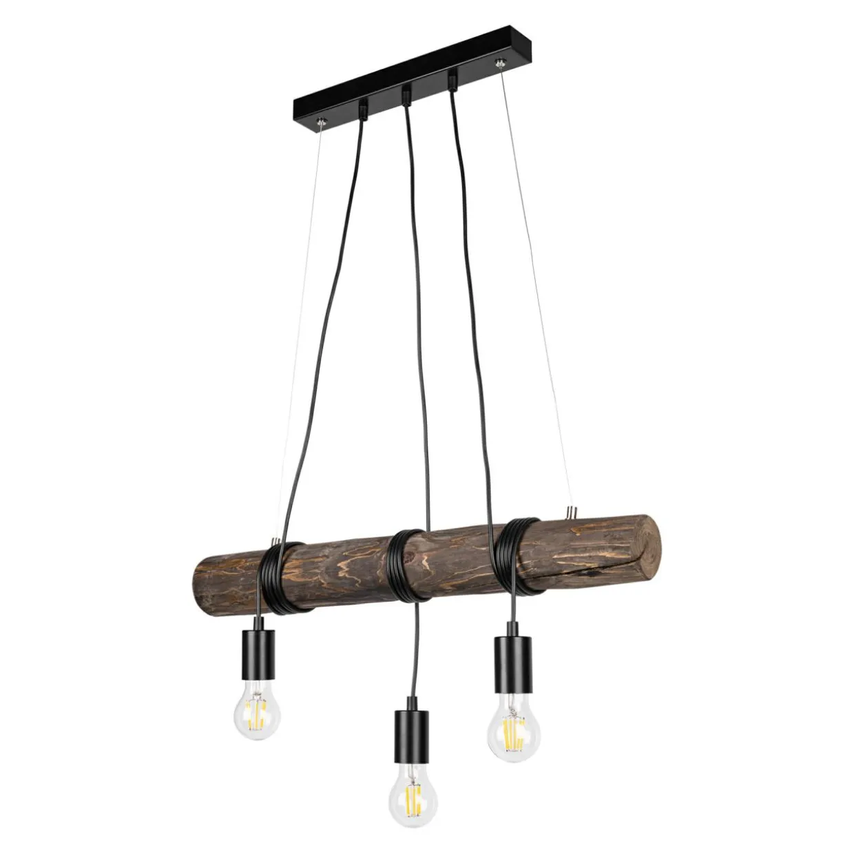 Lampa wisząca rustykalna orzech TRABO 3