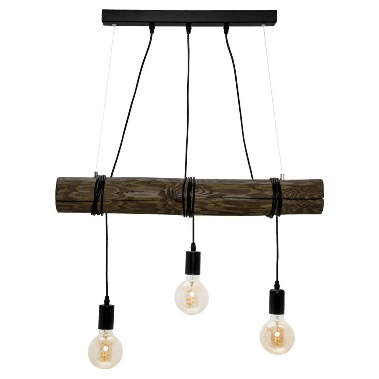 Lampa wisząca rustykalna orzech TRABO 3