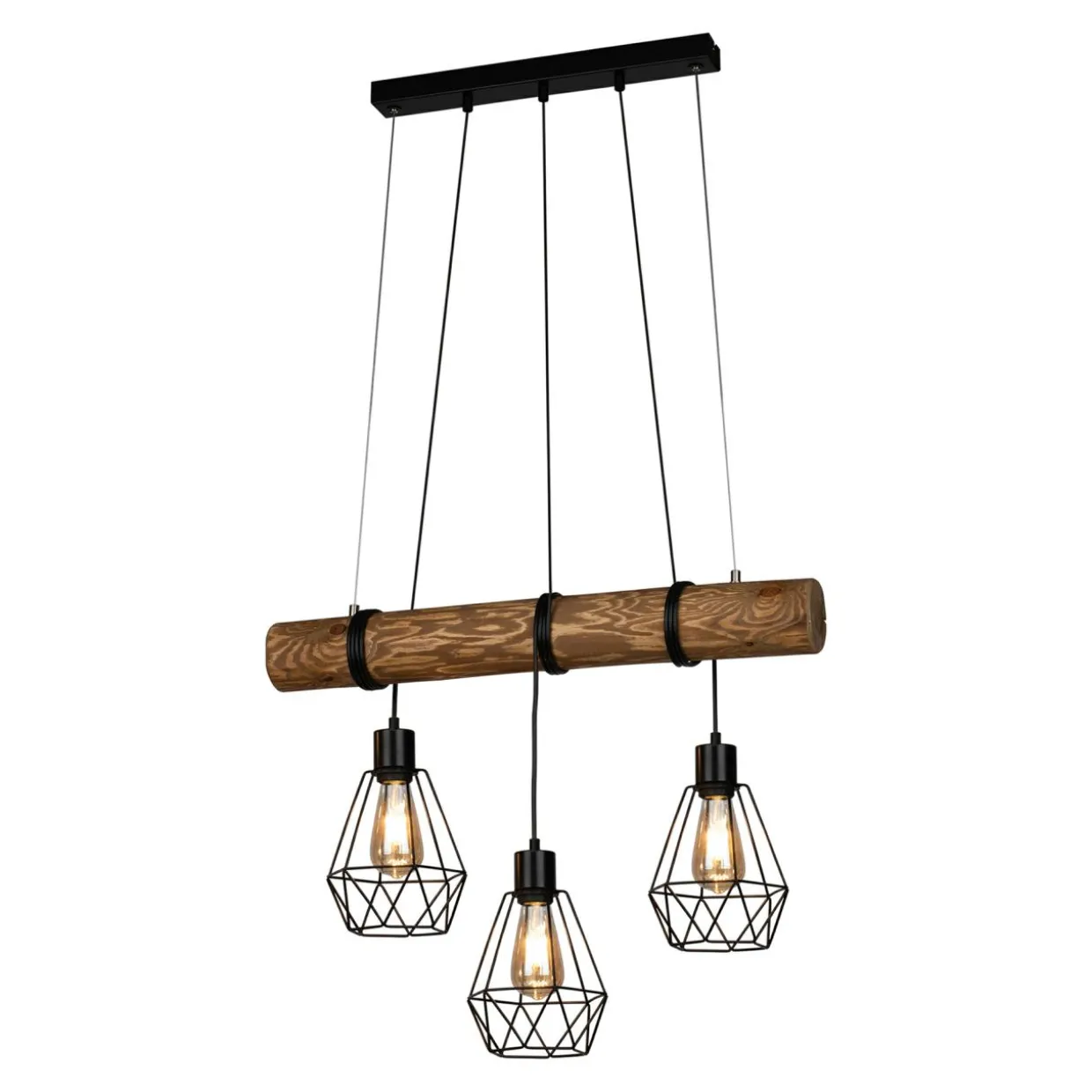 Lampa wisząca rustykalna sosna FORTADA 3
