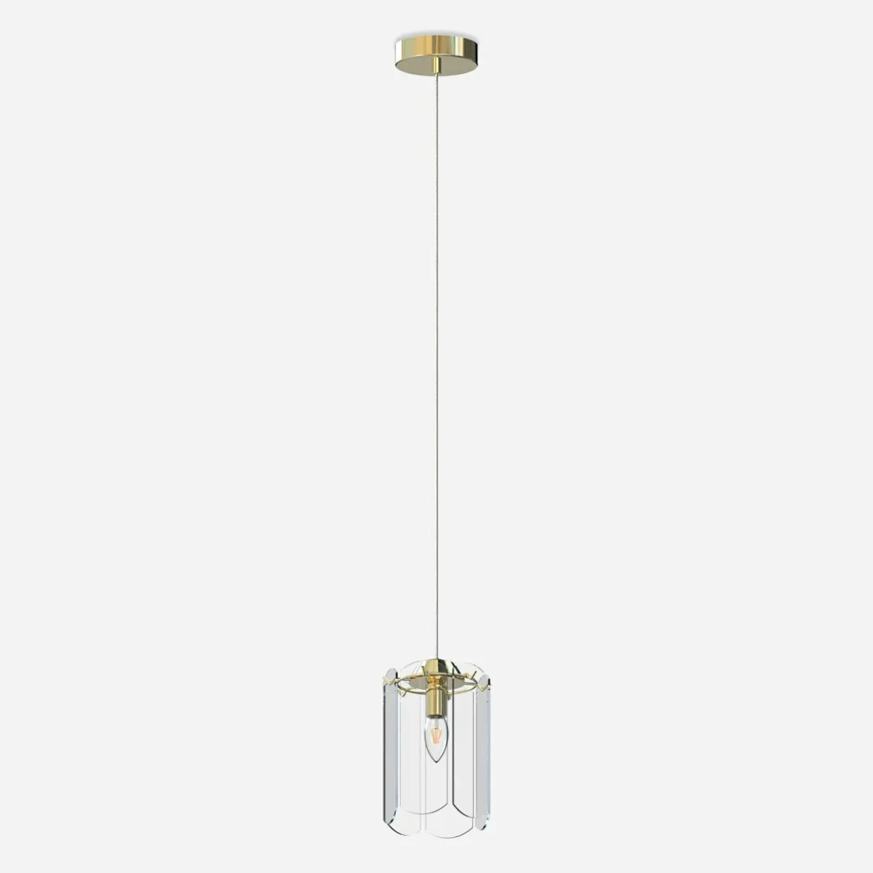 Lampa wisząca transparentne szkło złota NIRA φ16 cm
