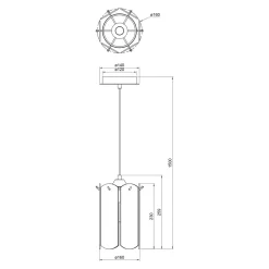 Lampa wisząca transparentne szkło złota NIRA φ16 cm