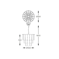 Lampa wisząca transparentne szkło złota NIRA φ56 cm